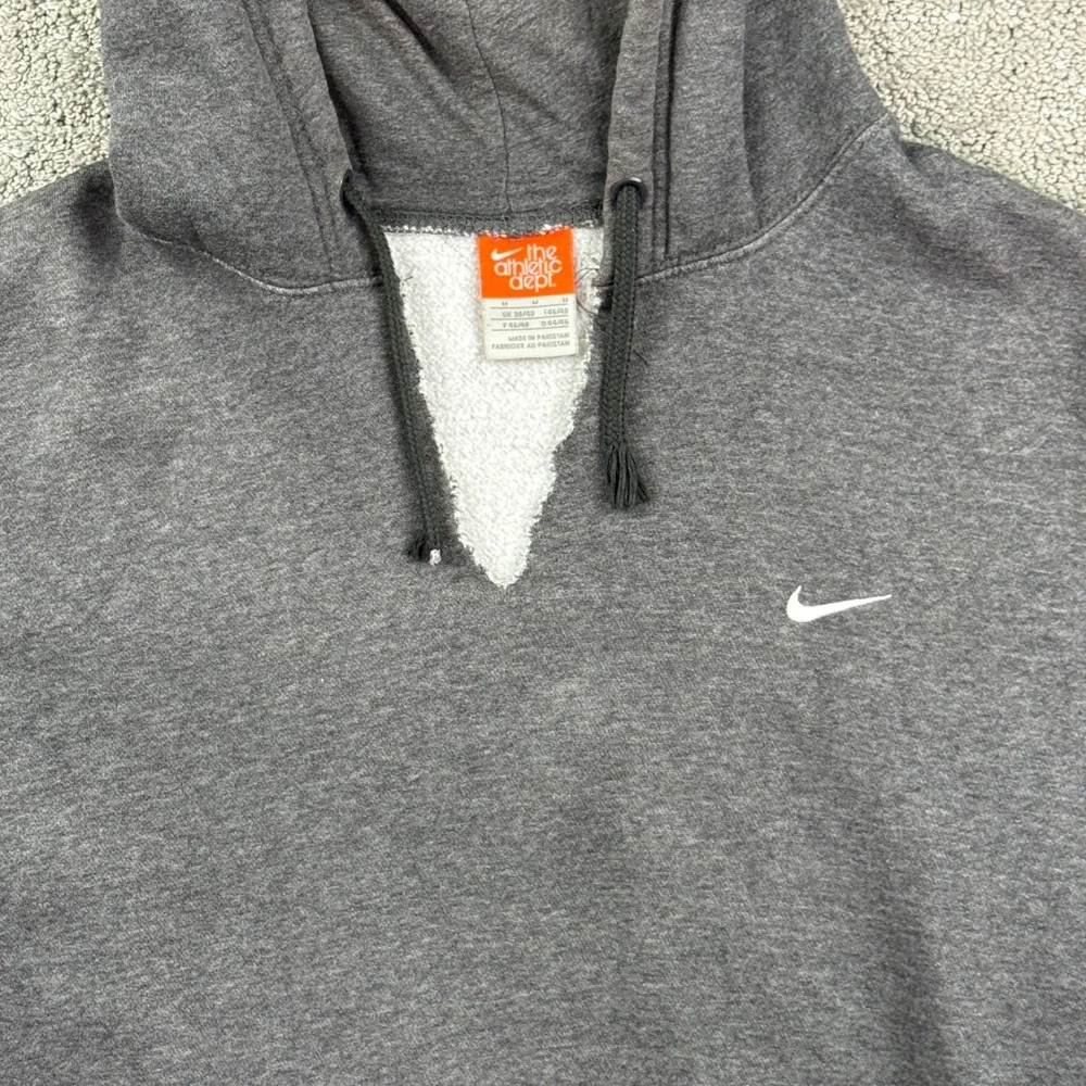 Vintage Y2K Nike Hoodie Womens M Gray V Neck Mini Swoosh Athletic Dept